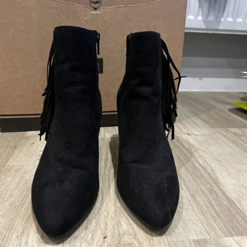 Dorothy Perkins Black Suede Heeled Boots
